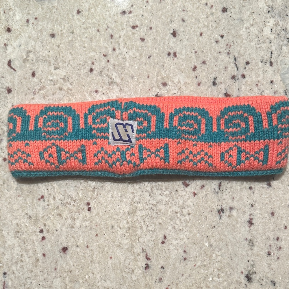 Vintage Wool Murray Merkley Orange and Blue Winter headband